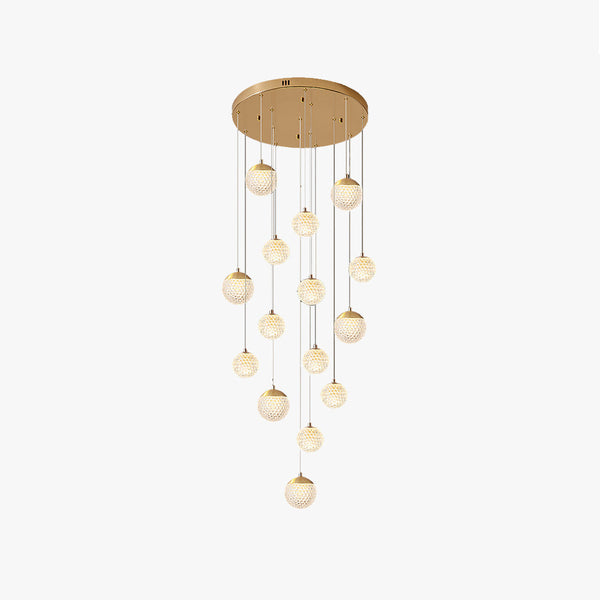 Arisha Multi Staircase Modern Art Deco Pendant Light, Gold