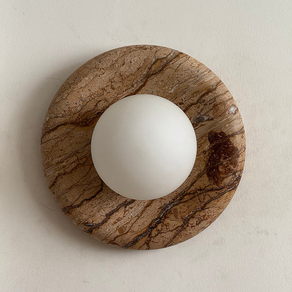 Alsorarae Beige Glass Marble Sconce Wall Lamp