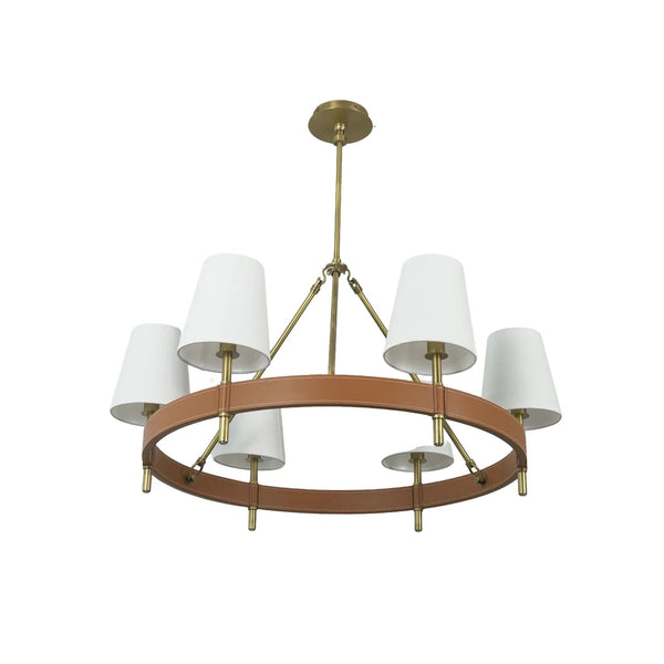 Leather Halo Ring Chandelier