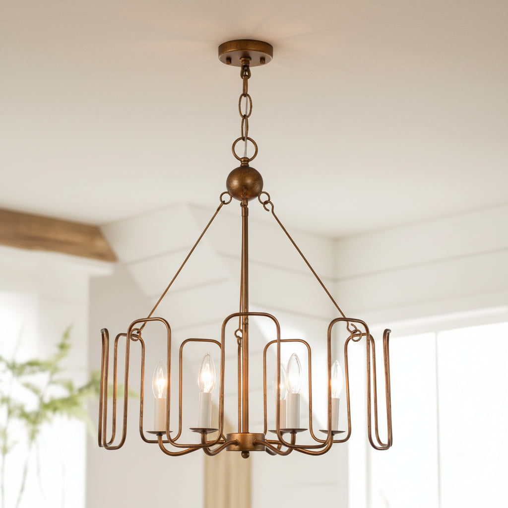 Bronwen Retro Farmhouse 6-Light Drum Metal Pendant Light