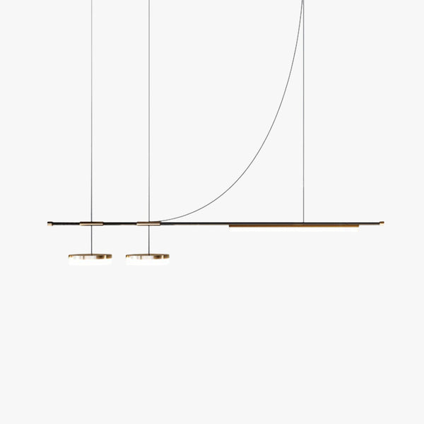 Aria Modern Long LED Pendant Light Black Metal Dining Room