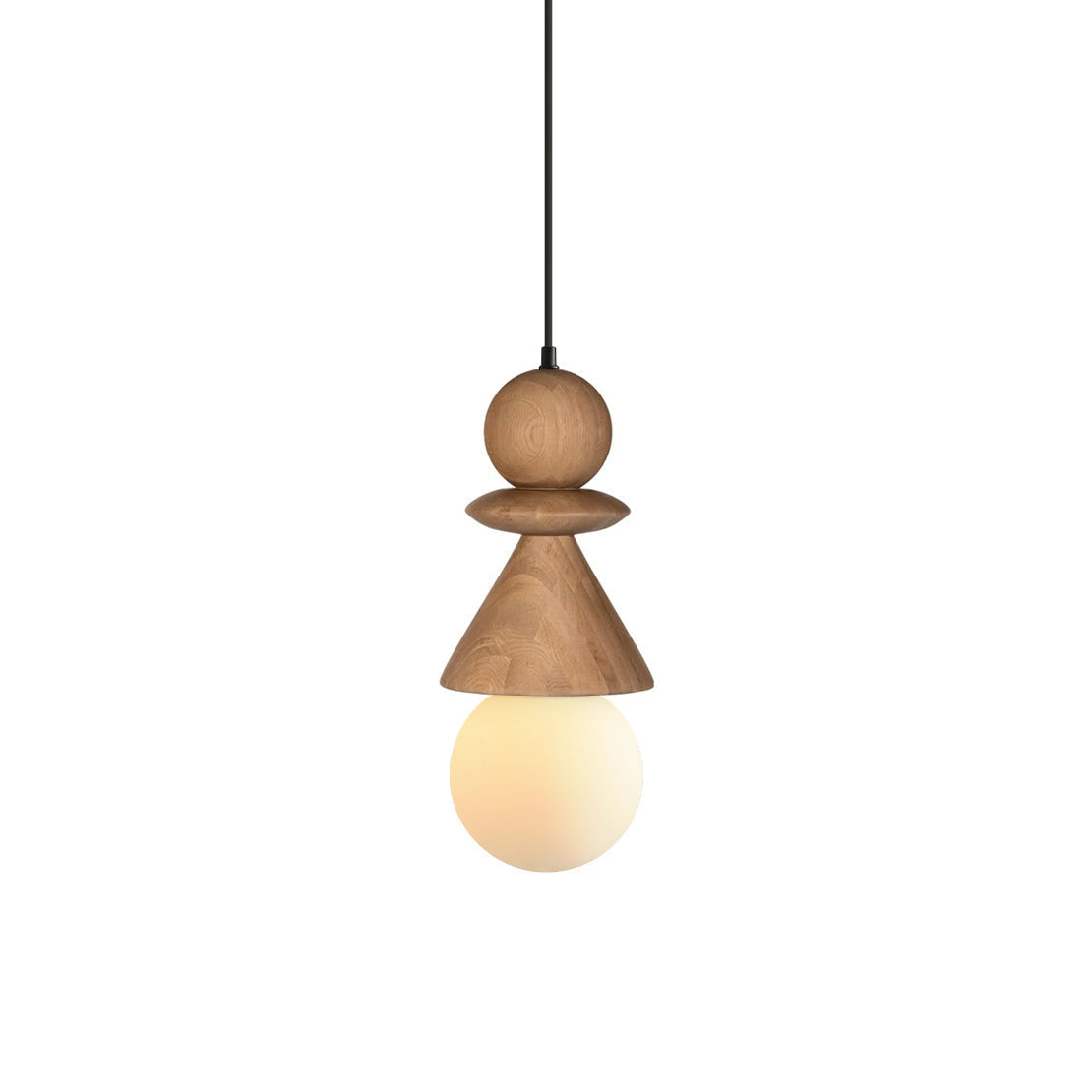 Aphais Rook Wooden Glass Pendant Lamp