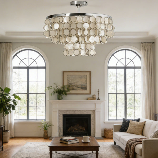 Tiered Shell Disc Ceiling Light