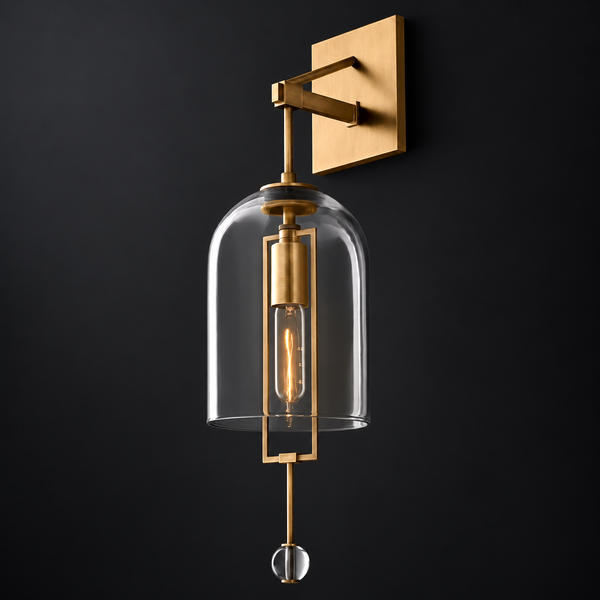 Glass Bell Wall Sconce | Black or Bronze | CLKS8501