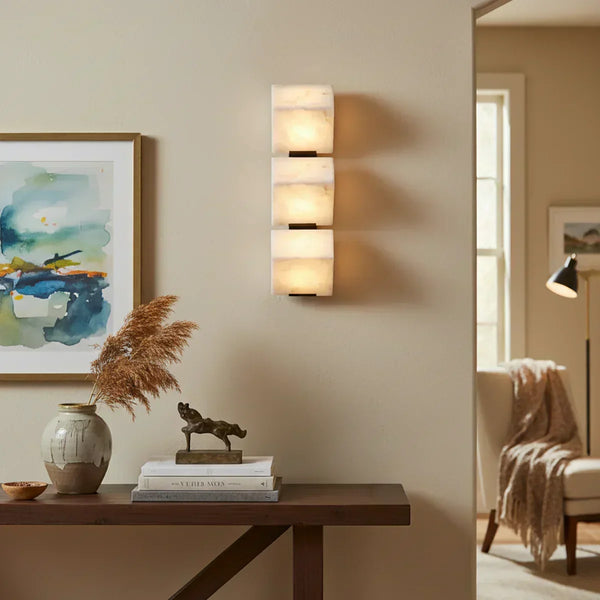 Minimalist Alabaster Facade Wall Lamp