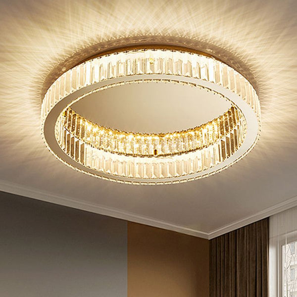 Kristy Modern Art Deco Circular Crystal Flush Mount Ceiling Light Gold