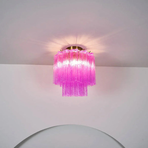 Purple Glass Tubes Ceiling Lamp
