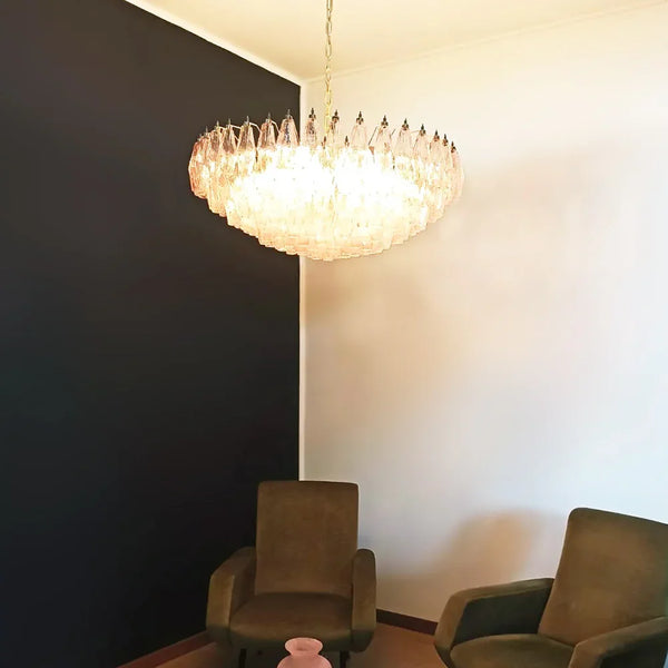 Faceted Pink Chandelier