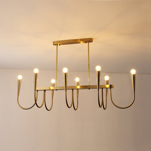 Fluide Linear Brass Chandelier