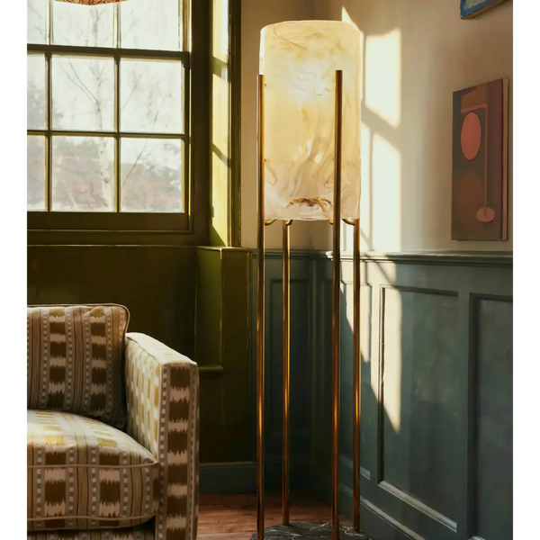 Minimalist Marble & Brass Floor Lamp | CLKPS0294