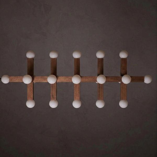 5-Link Walnut & Glass Chandelier | CLVGT0280