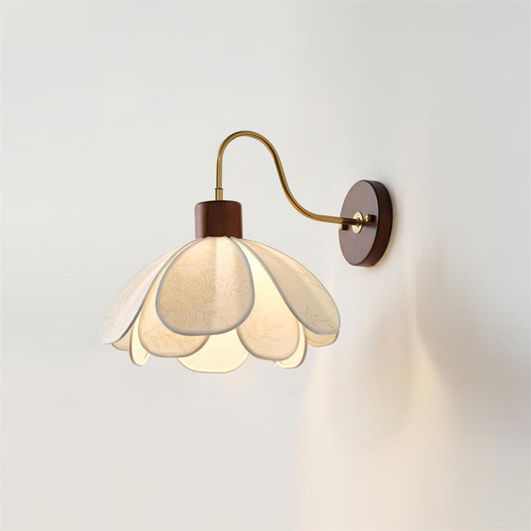 Yuki Wall Lamp Floral Wood Fabirc