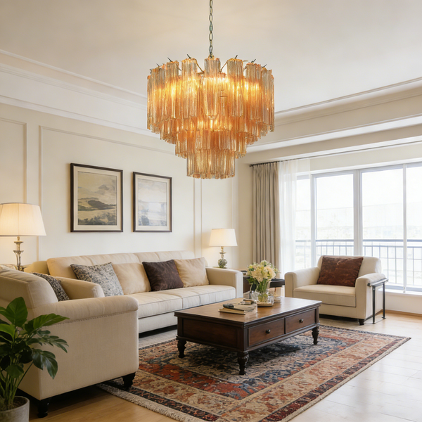 Vellune Amber Cascade Chandelier