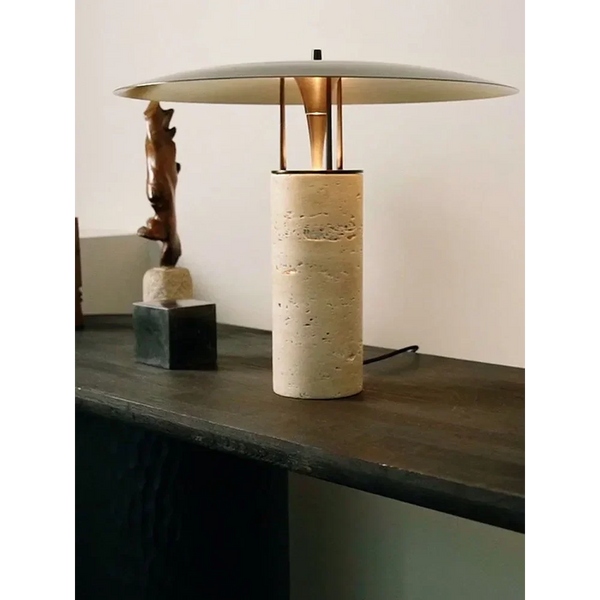 Pucci Table Lamp | Travertine & Iron | CL9850