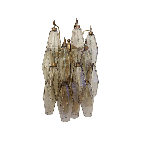 Poliedri Smoked Glass Wall Sconces