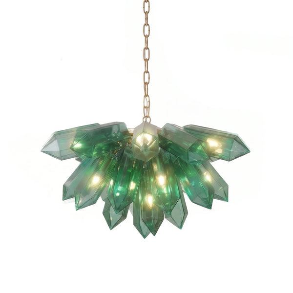 Sylvaine Faceted Green Glass Chandelier