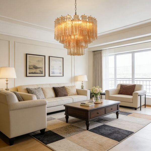 Vellune Amber Cascade Chandelier