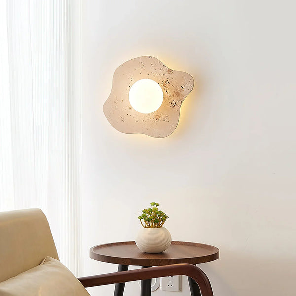 Travertine Blob Glass Wall Lamp
