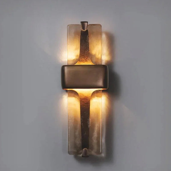 Textured Glass & Brass Wall Sconce | CLGGP57