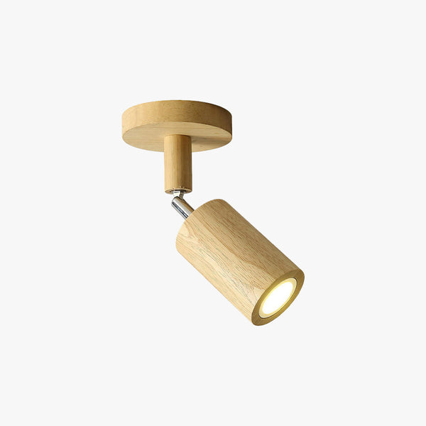 Muto Modern LED Adjustable Ceiling Spotlight, Wood
