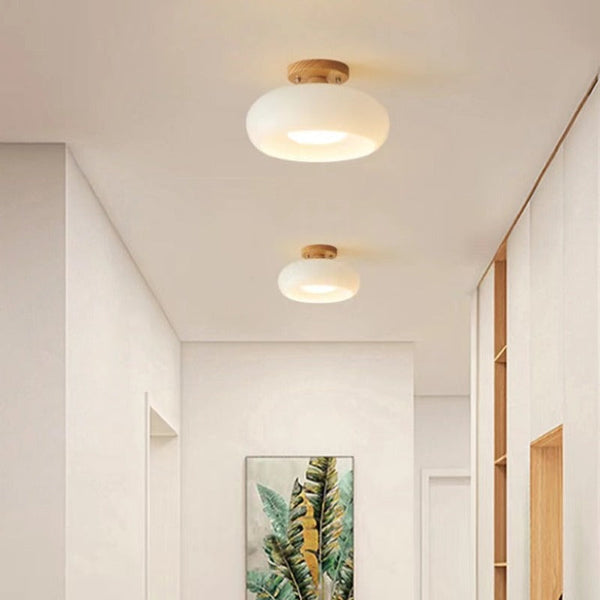 Charlotte Flush Mount Ceiling Light Wood