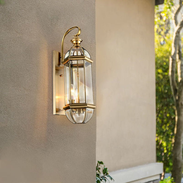 Eirenelle Retro Creative European Copper Glass Outdoor Wall Lights