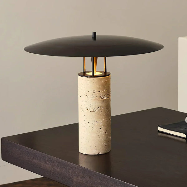 Travertine Luna Table Lamp