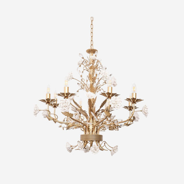 White Rose Crystal Chandelier