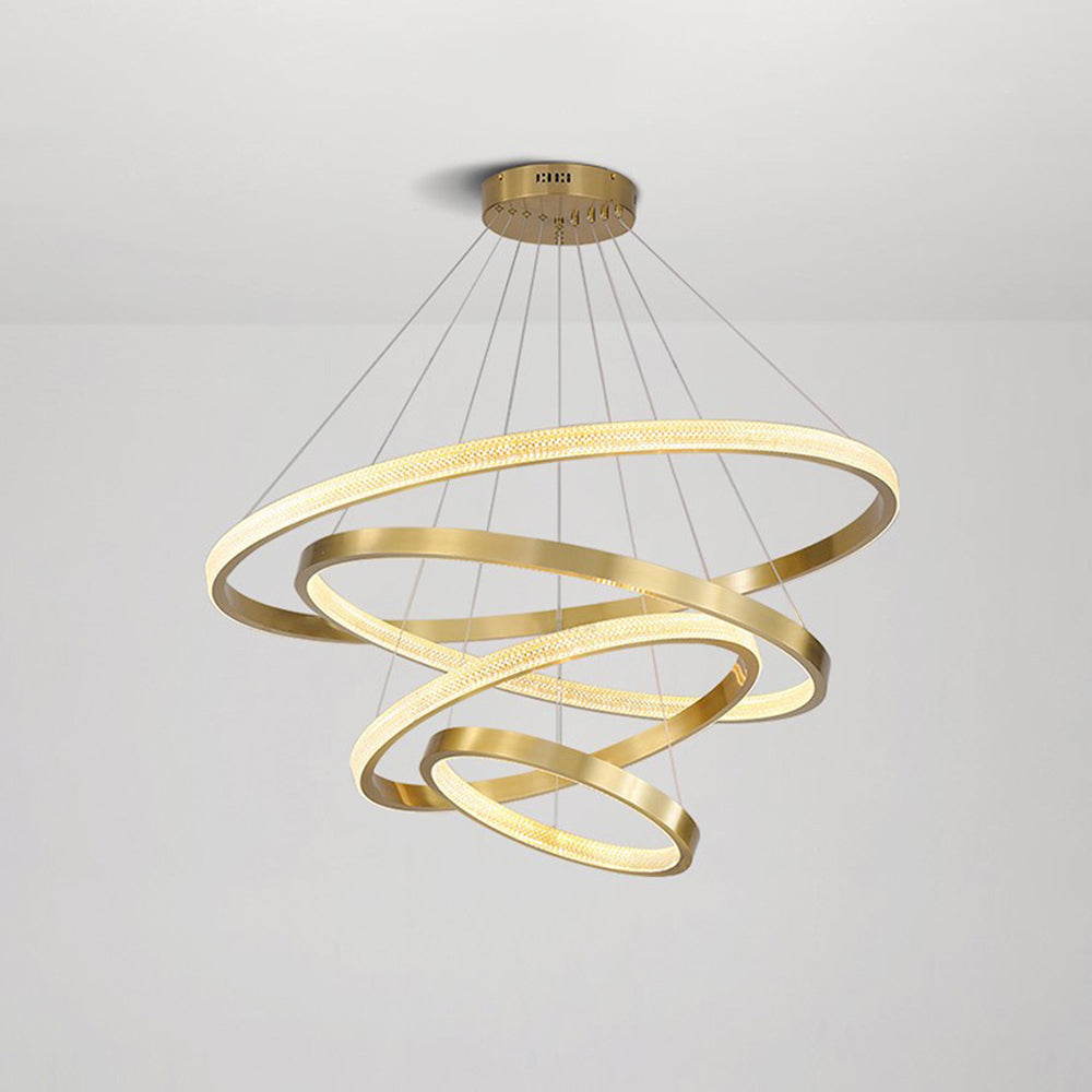 Kristy Modern Ring Metal/Arcylic LED Pendant Light, Black/Gold