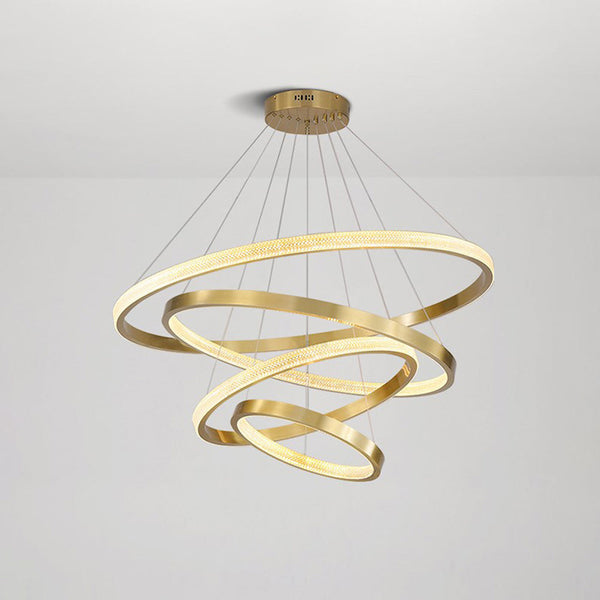 Kristy Modern Ring Metal/Arcylic LED Pendant Light, Black/Gold
