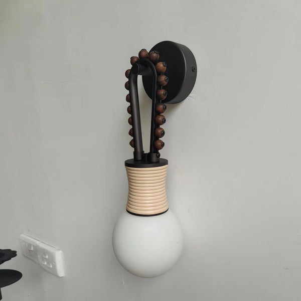 Sytala Art Walnut Glass Wall Lamp