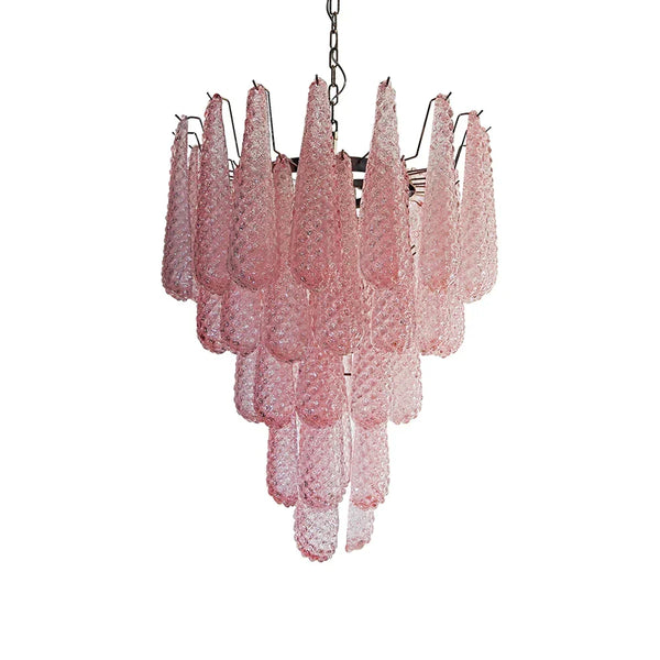 Pink Glass Petals Chandelier