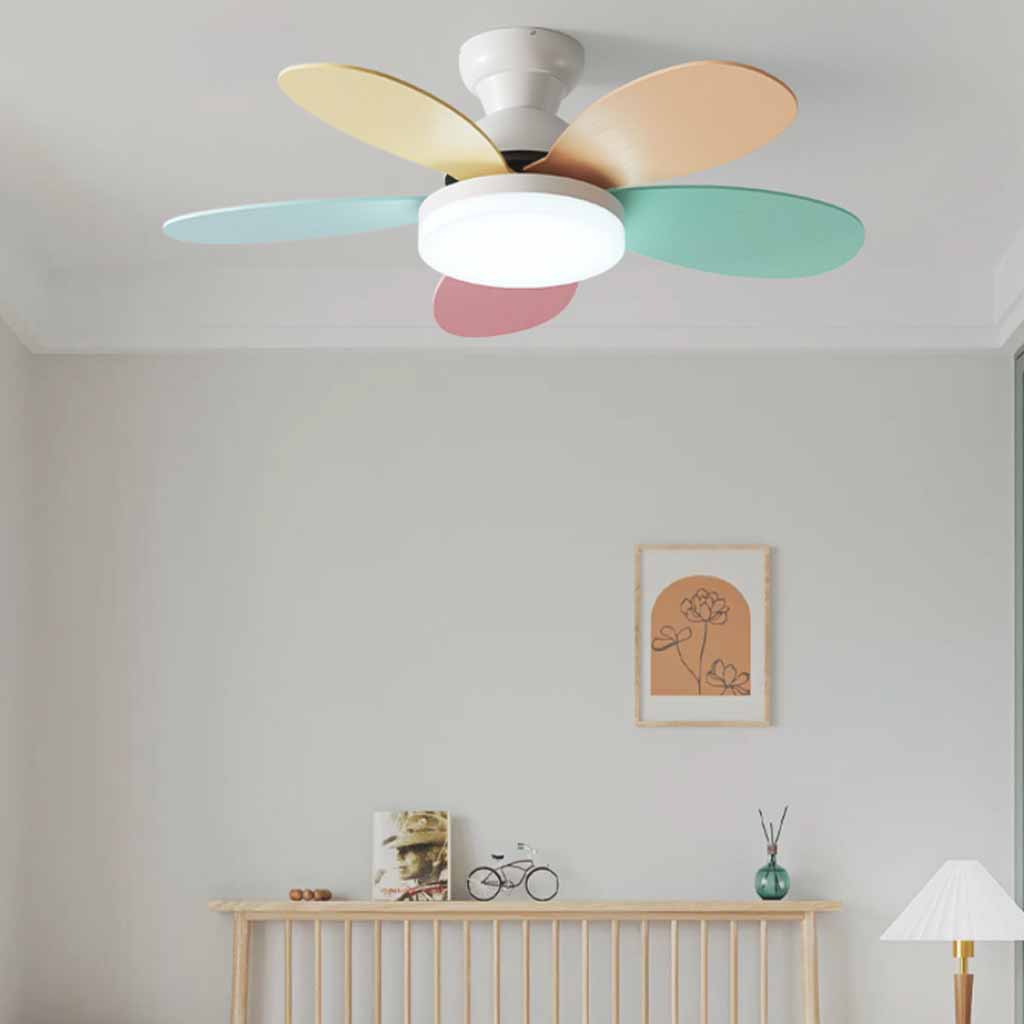 Colorful 5 Blades Kids Room Ceiling Fan with Light