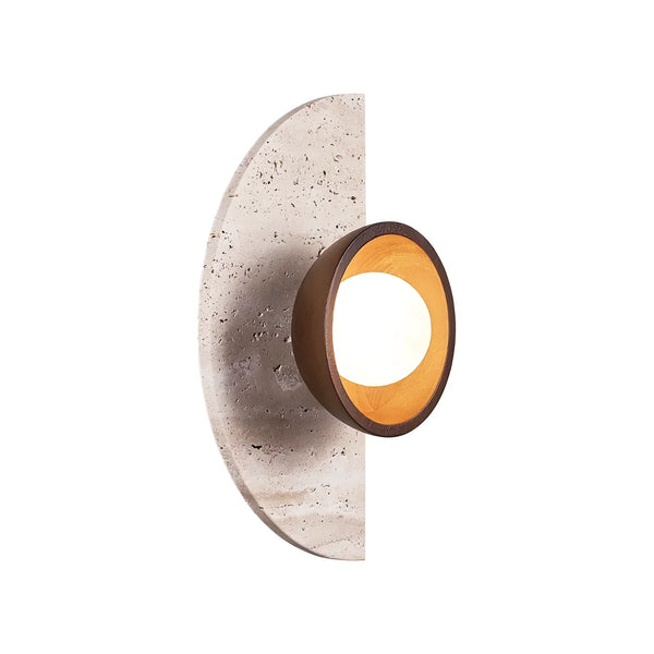Semicircular Travertine Wall Light