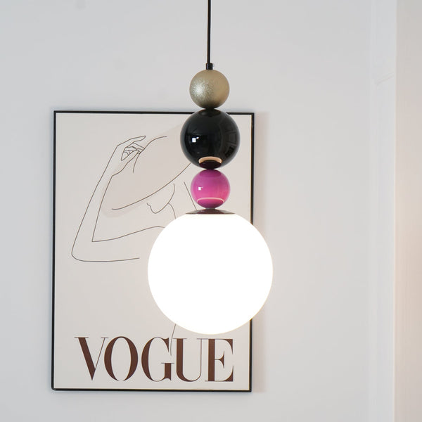 Gavon Glass & Travertine Pendant Lamp