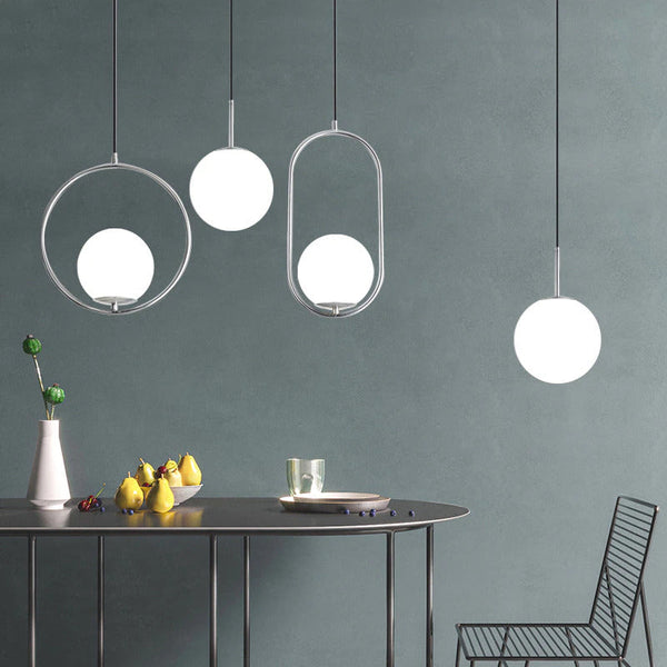Minimalist Ring Glass Pendant Lighting Fixtures