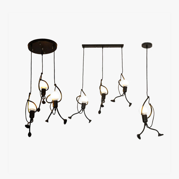 Modern Iron Man Pendant Light Dimmable for Dining Room