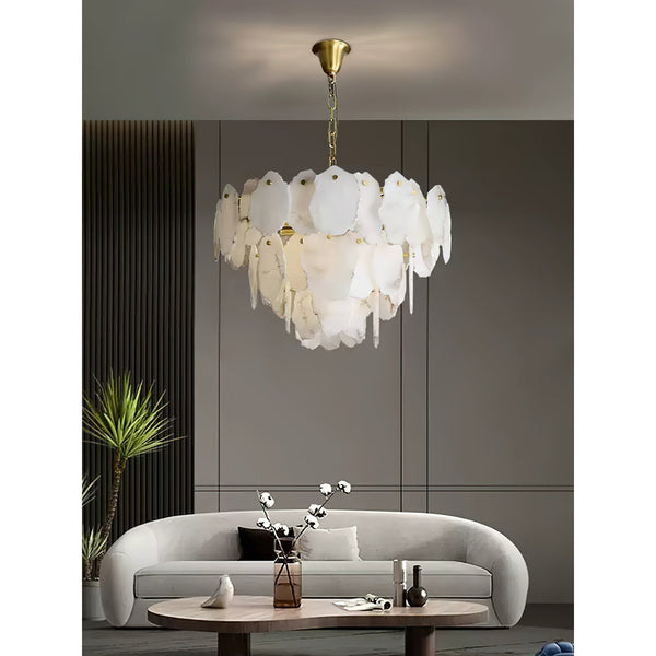 Gloire Brass Alabaster Chandelier