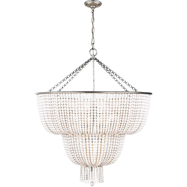 Romantic Beaded Crystal Silver Pendant Light