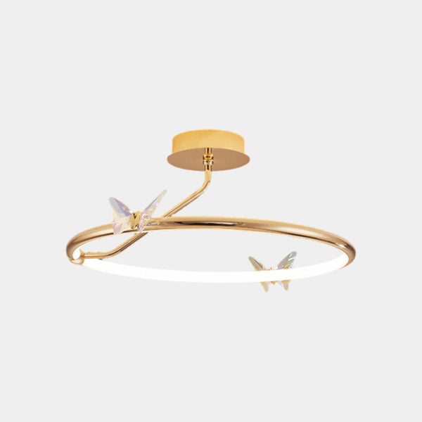 Ceiling Light Elegant Circular Butterfly LED, Gold