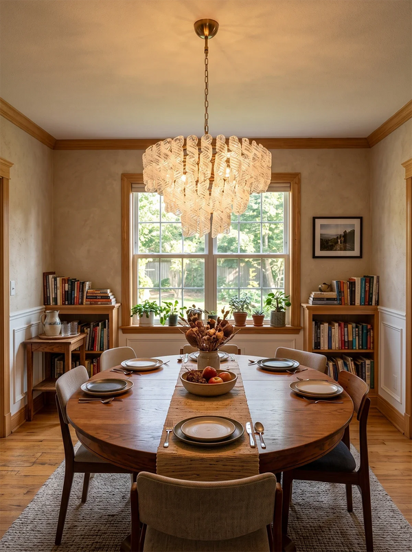 Odile Spiral-Cut Glass Tiered Chandelier