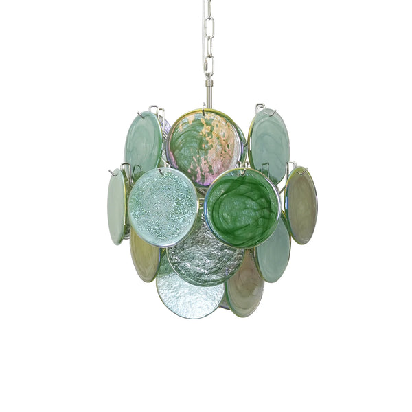 Verdana Green Disc Glass Chandelier