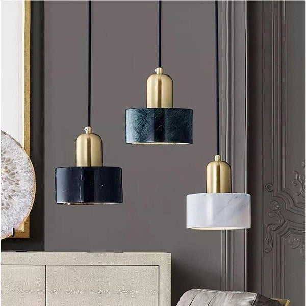 Brass marble Pendant Light