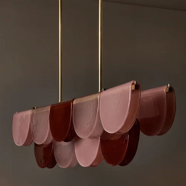 Petalo Linear | Burgundy Glass & Brass | CL89AGPET