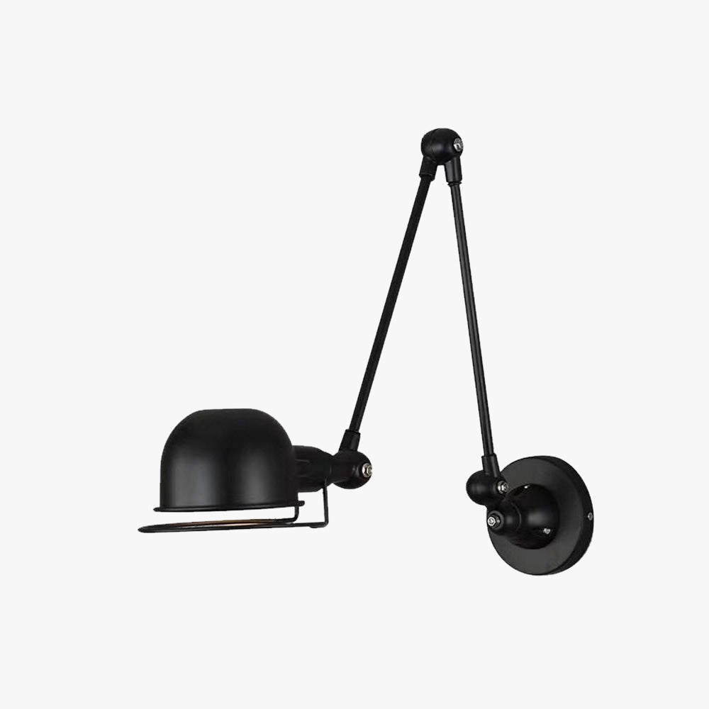 Epoch Wall Lamp Dome Modern, Metal Arm Adjustable, Black/White, Bedroom