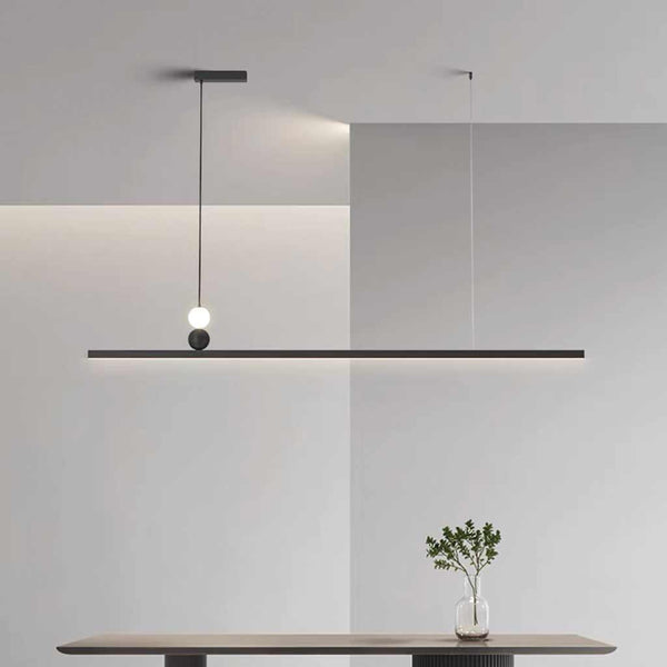 Pendant Light Linear Dimmable LED for Dining Table, Black / White