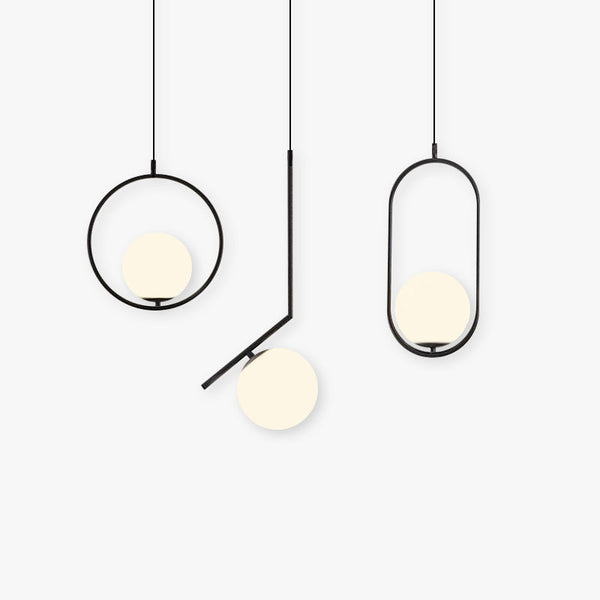 Pendant Glass Lighting Modern with Oval Design