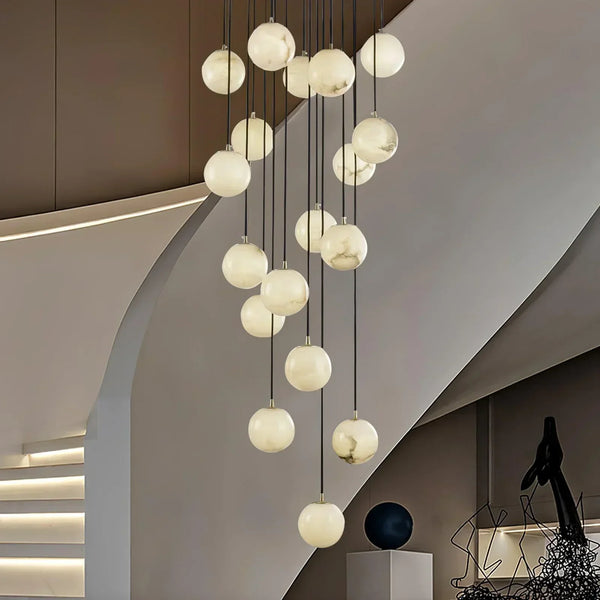 Alabaster Balls Cluster Chandelier