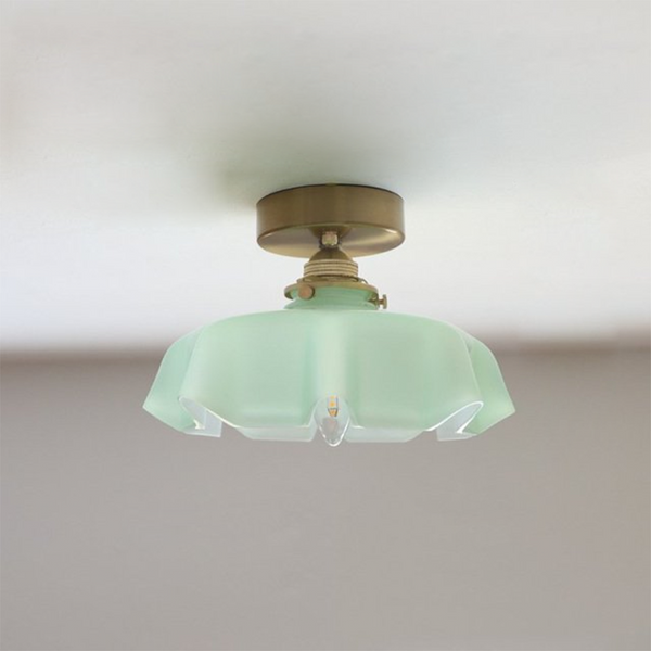 French Glass Lampshade Kitchen Island Ceiling Lamp