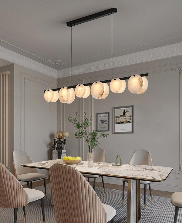 Copper marble chandelier